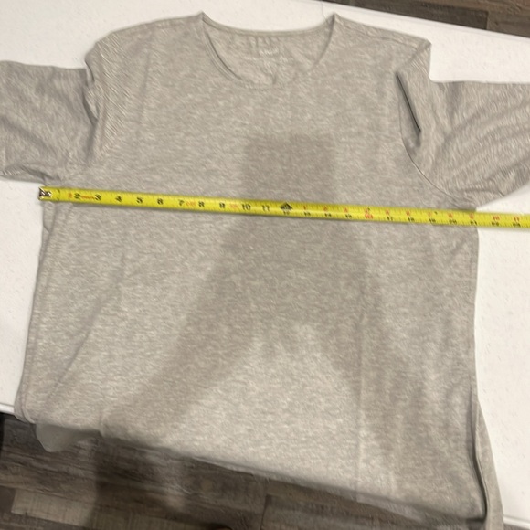 NEW Pure J Jill WOMENS LARGE PETITE Gray Stretch Long-Sleeve Shirttail Tee Shirt - Picture 11 of 16